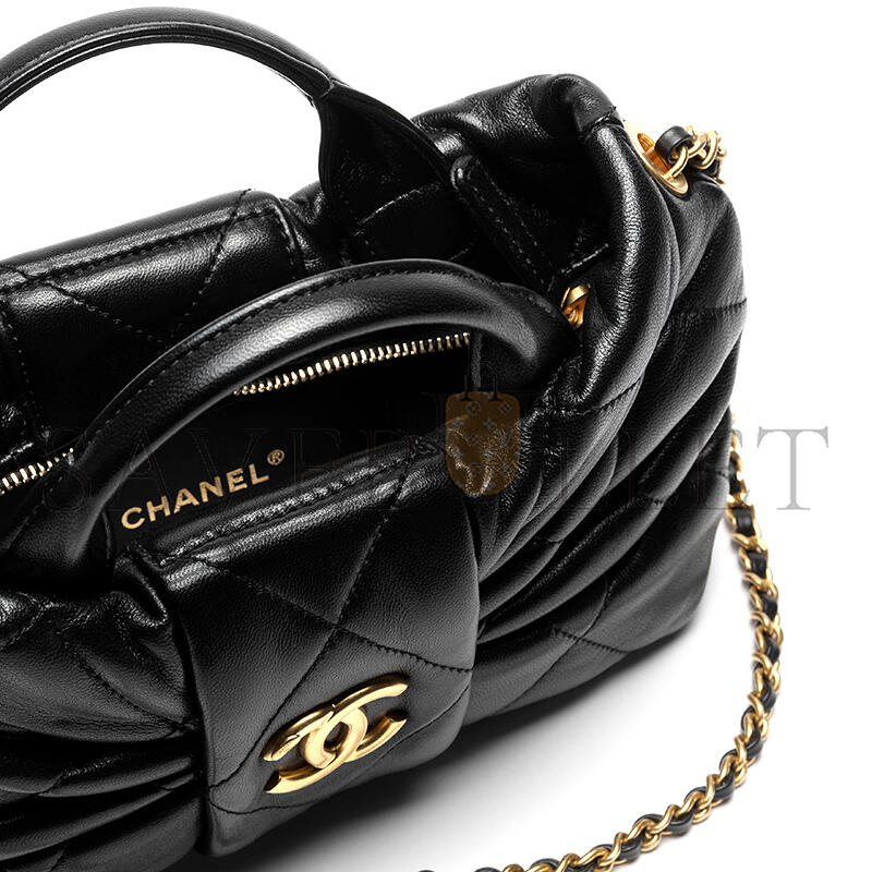Ch**el master mini bow bag shiny lambskin as5849 (26*18*5cm)